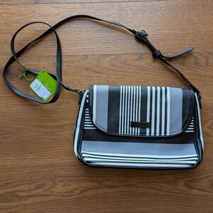Very Bradley Flap Crossbody Purse Midnight Stripe OS NWT